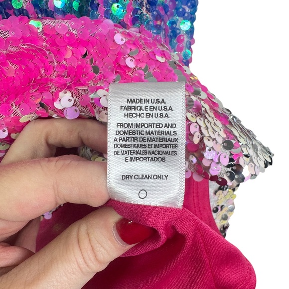 Eva Franco Loretta Multicolor Sequined Tee Vibrant Colorful Whimsy Party Fun S - Picture 7 of 12